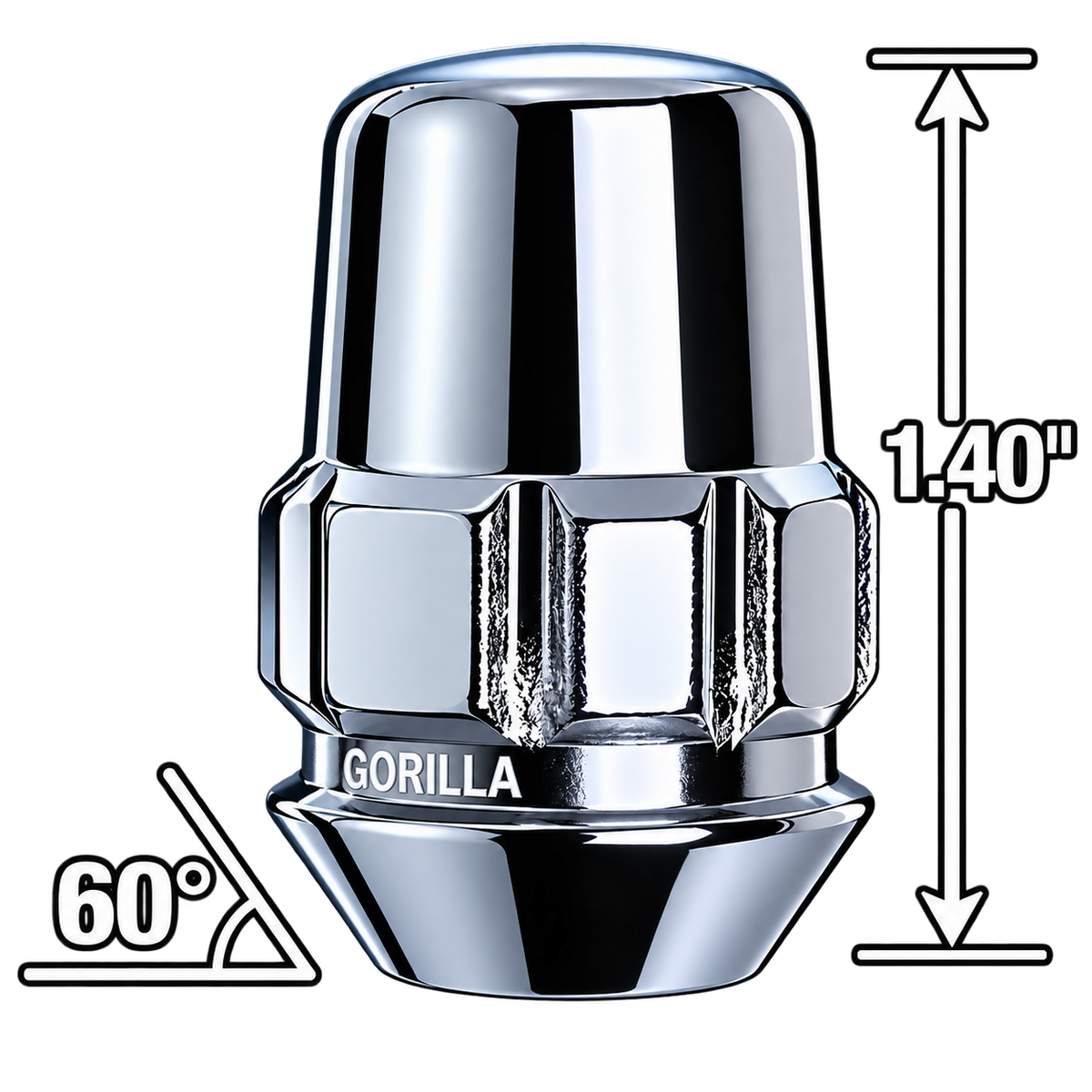 6LUG BULGE HT 13/16 1/2 WIK CHR