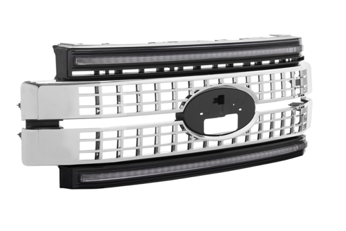 FORD SD 17-19 GRILLE CHROME AMBER DRL