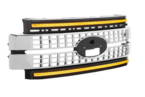 FORD SD 17-19 GRILLE CHROME AMBER DRL