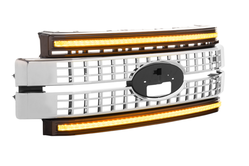 FORD SD 17-19 GRILLE CHROME AMBER DRL