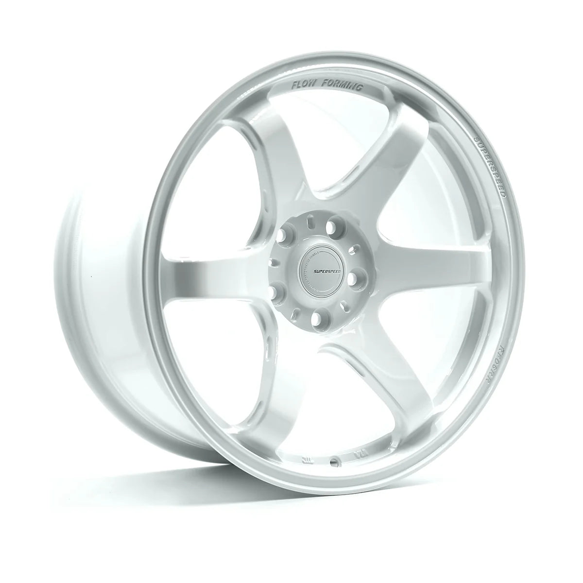 Superspeed RF06RR Speed White - Full Paint 18x9.5 +38 5x114.3mm 73.1mm alloy wheel with a sleek design