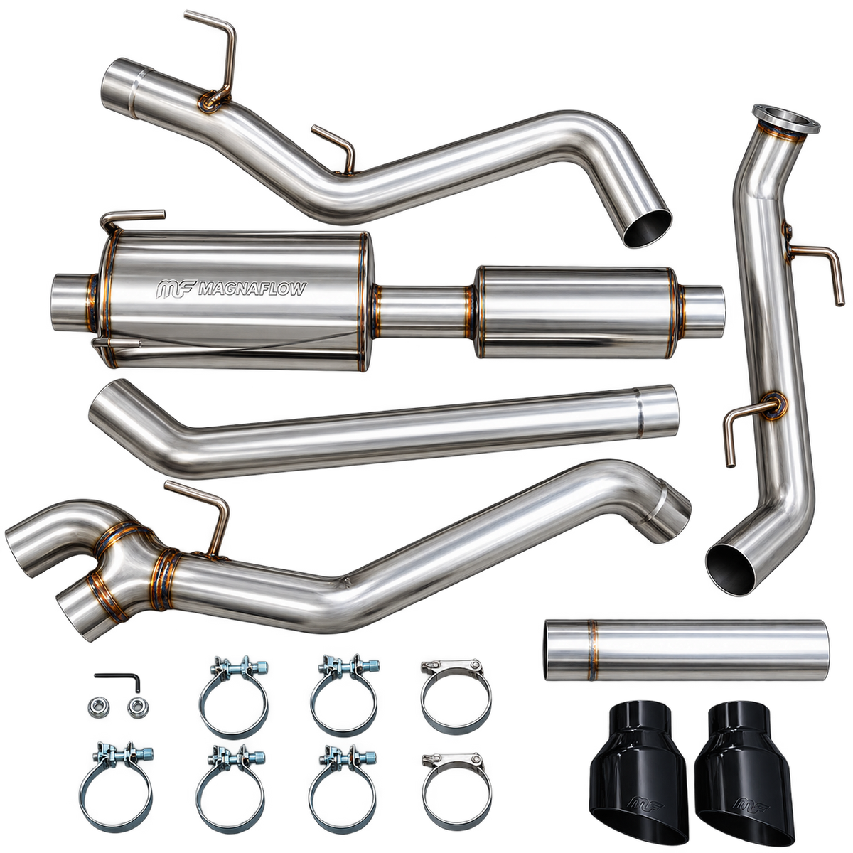 AWE Tuning Exhaust for 4th Gen Toyota Tacoma Dual Diamond Black Tips